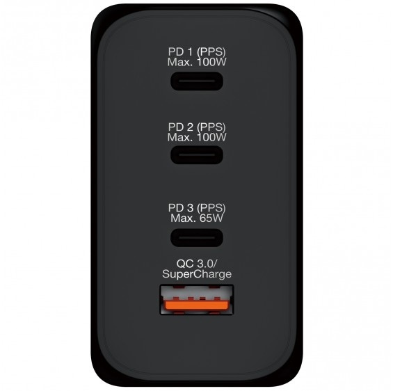 Verbatim - 4 Port 200W PD & QC 3.0 GaN Charger 充電器(附AC電源線) #:66704