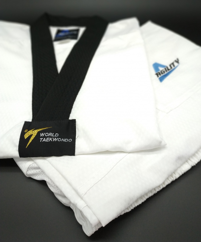 AGILITY Ultra-Light Taekwondo Fighter Uniform Set Black V Neck黑帶跆拳道Fighter袍
