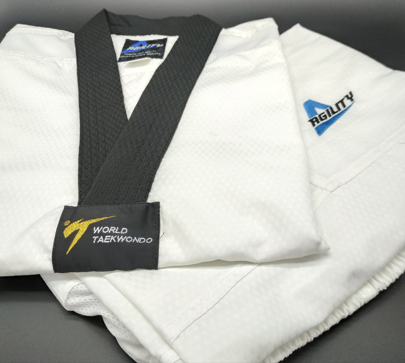 AGILITY Ultra-Light Taekwondo Fighter Uniform Set Black V Neck黑帶跆拳道Fighter袍