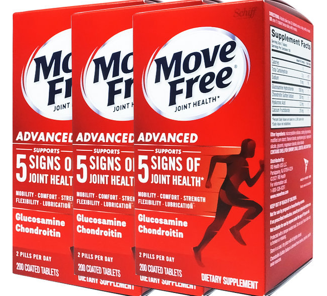 Move free益節 葡萄糖胺軟骨素再升級添加MSM5合1特強關節配方 [200粒] (美國新版)