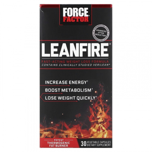 美國 Force Factor LeanFire GNC Burn 強效持久消脂快速減脂配方［30粒］