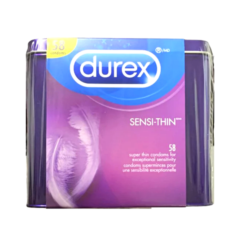 杜蕾斯 – Durex Sensi-thin 超薄潤滑安全套58個連紫色金屬儲存盒