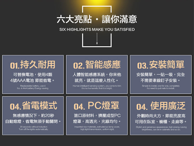 智能磁吸LED感應燈