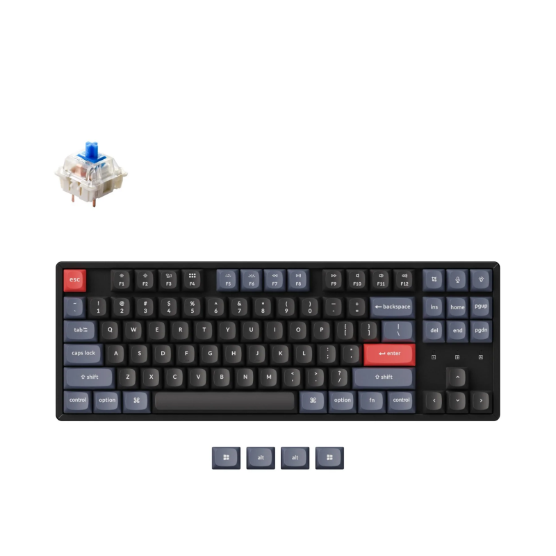 Keychron - 青軸 K8 PRO 87鍵 80% 有線+藍芽 RGB背光機械鍵盤 (可換軸版本)