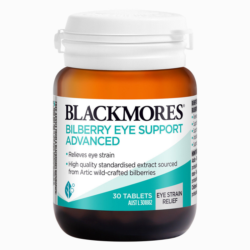 BlackMores Bilberry Eye Support 藍莓護眼片 加強版 [30粒] （新包裝）10/2024
