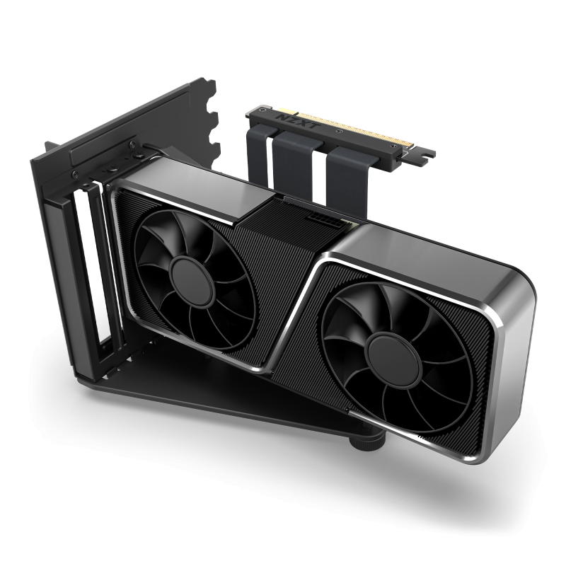 NZXT Vertical GPU Mounting Kit GPU Holder & PCIe 4.0 Riser Cable - ( Black / White ) NZXT Vertical GPU Mounting Kit GPU Holder & PCIe 4.0 Riser Cable - ( Black / White )