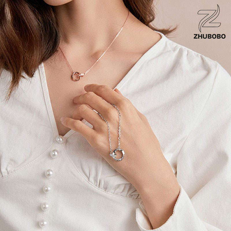 Zhubobo S925純銀莫比烏斯環情侶頸鍊