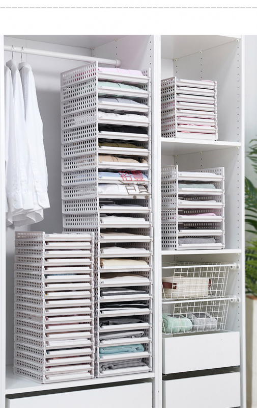 衣櫥收納神器衣櫃抽屜式收納分層隔板 一套4個