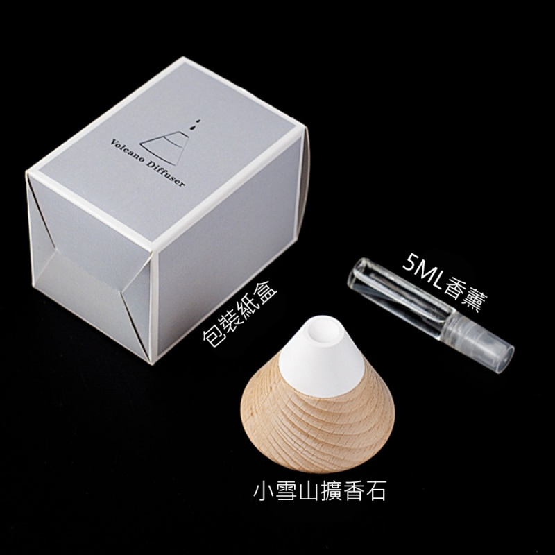 小雪山矽藻土擴香石 精油擴香 天然櫸木座