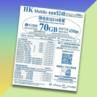 HK Mobile CSL網絡本地70GB年卡上網儲值卡