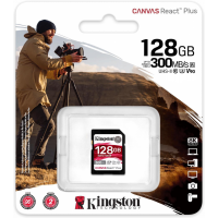 Kingston Canvas React Plus UHS-II SDXC 記憶卡 128GB [R:300 W:260] (SDR2/128GB)