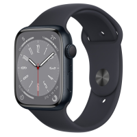 Apple Watch Series 8 (GPS) 45毫米午夜暗色鋁金屬錶殼配運動錶帶