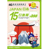 Happy Telecom 日本 Softbank 4G 15日無限數據上網卡 (不限速)