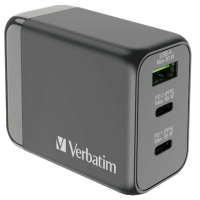 Verbatim 3 端口 65W PD 3.0 和 QC 3.0 GaN 旅行充電器 66963