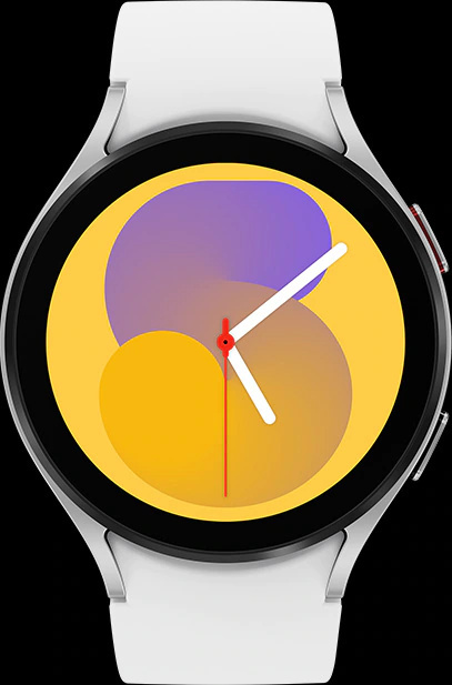 在Galaxy Watch5上的Gradient Font 05錶面顯示。