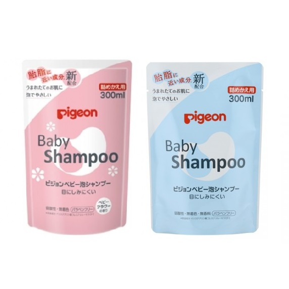 Pigeon 嬰兒防澀眼泡泡洗髮露 Baby Shampoo 300ml (補充裝) [2款] [2包裝]