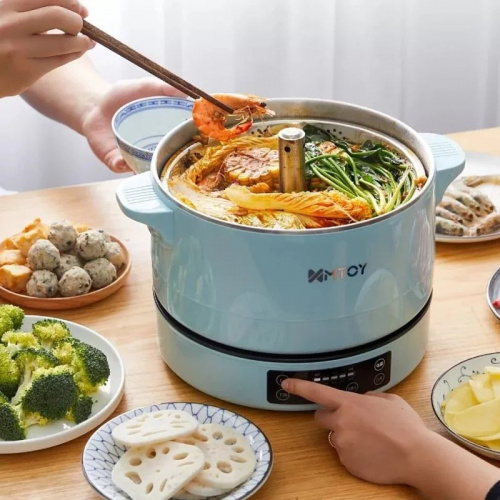 MTOY 多功能自動升降電火鍋 [藍色] (三腳插頭)