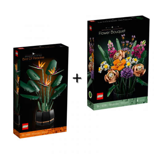 Lego 10280 花束 Flower Bouquet (Icons) + Lego 10289 天堂鳥花 Bird of Paradise (Icons)