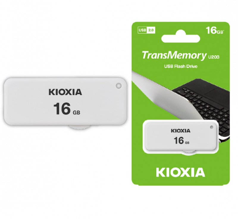 KIOXIA TransMemory U203 推掣設計USB2.0 手指 16/32/64/128GB [日本製造 ]