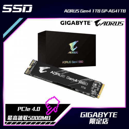 GIGABYTE AORUS Gen4 SSD PCIe 4.0 NVMe固態硬碟 [1TB/2TB]