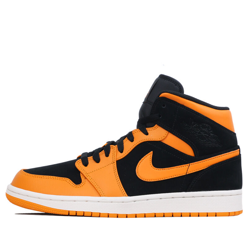 nike air jordan 1 retro mid black orange peel