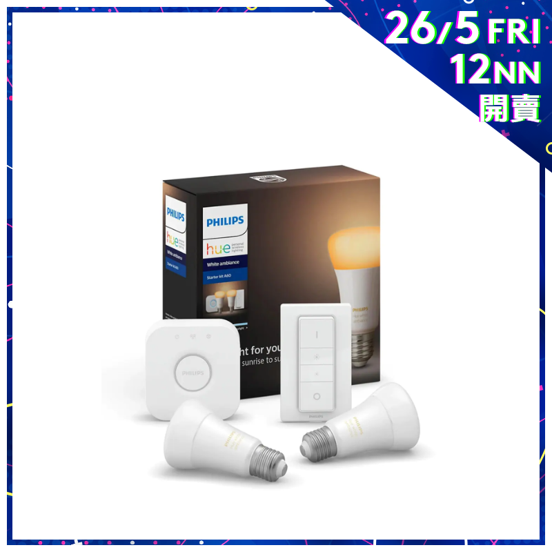 PHILIPS 飛利浦 HUE White Ambiance Bluetooth Bulb Starter Kit [E27 / A60]【Gadget Festival】
