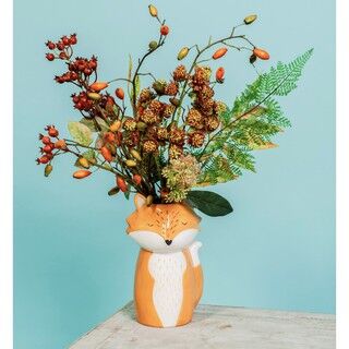 [SECOND LOOK]英國雜貨 狐狸造型 療癒感 小花瓶 [SECOND LOOK] British miscellaneous goods, fox shape, healing feeling, small vase
