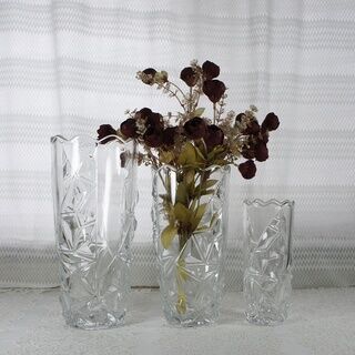 朗旭玻璃 冰晶花瓶 北歐風玻璃花瓶 透明花瓶 花瓶擺件 大 中 小 三尺寸 Langxu Glass Ice Crystal Vase Nordic Glass Vase Transparent Vase Vase Decoration Large Medium Small Three Sizes