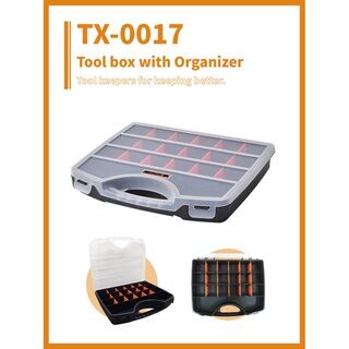 工具盒 TACTIX 手提式18格收納盒 TX-0017 工具箱 五金盒 飾品盒 盒子 BOX 藥盒 Tool Box TACTIX Portable 18 Compartment Storage Box TX-0017 Tool Box Hardware Box Jewelry Box Box BOX Medicine Box