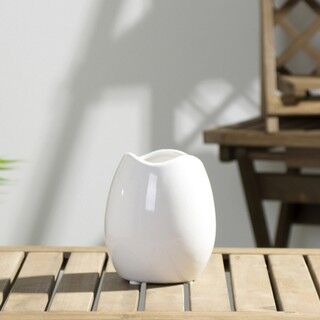 【左右空間】白色簡約現代陶瓷花瓶三件套花器工藝品家居擺件北歐風格 [Left and right space] White minimalist modern ceramic vase three-piece flower crafts home decoration Nordic style