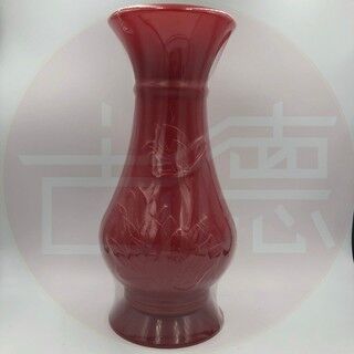 【古德】如意花瓶   塑膠花瓶   不易碎   金色   紅色   強化塑膠   一對價格 [Goode] Ruyi vase plastic vase not fragile gold red reinforced plastic pair price