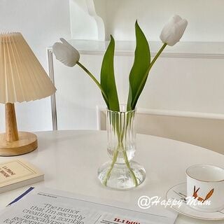 【H&M】北歐簡約透明玻璃花瓶 ins風插花瓶 客廳臥室裝飾擺件花器 [H&M] Nordic simple transparent glass vase ins wind vase living room bedroom decorative ornaments flower device