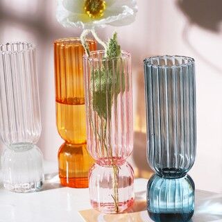 【巨路生活】花瓶 藝術彩色透明玻璃花瓶 泡泡花瓶藝術彩色透明小瓶創意可愛 【Julu Life】Vase Art Color Transparent Glass Vase Bubble Vase Art Color Transparent Small Bottle Creative Cute