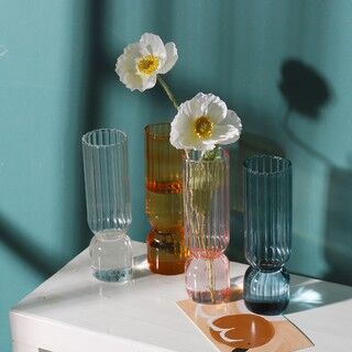【巨路生活】花瓶 藝術彩色透明玻璃花瓶 泡泡花瓶藝術彩色透明小瓶創意可愛 【Julu Life】Vase Art Color Transparent Glass Vase Bubble Vase Art Color Transparent Small Bottle Creative Cute
