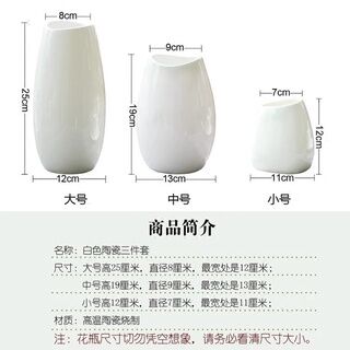 《24H發貨》白色陶瓷小花瓶 現代簡約北歐風 小號 7 11 12公分 "24H delivery" white ceramic small vase modern minimalist Nordic style trumpet 7 11 12 cm