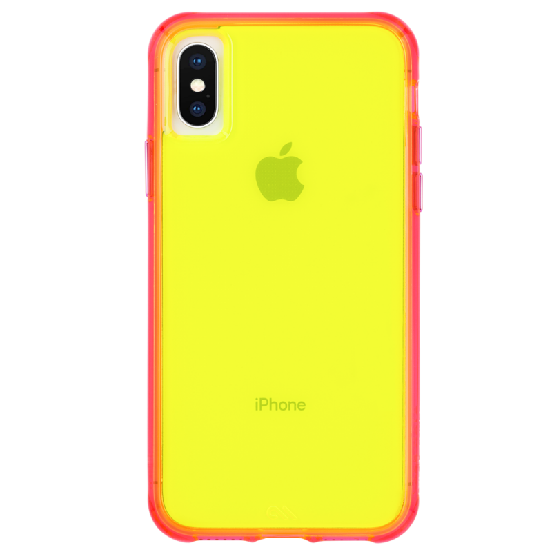 Casemate - iPhone XS Case Tough Neon 手機殼 (Green/Pink Neon黃色/螢光粉紅邊框)