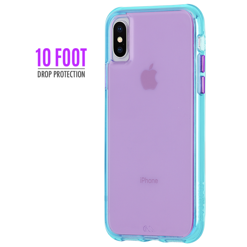 Casemate - iPhone XS Max Case Max Tough Neon 手機殼 (Turquoise/Purple Neon綠松石/螢光紫色)