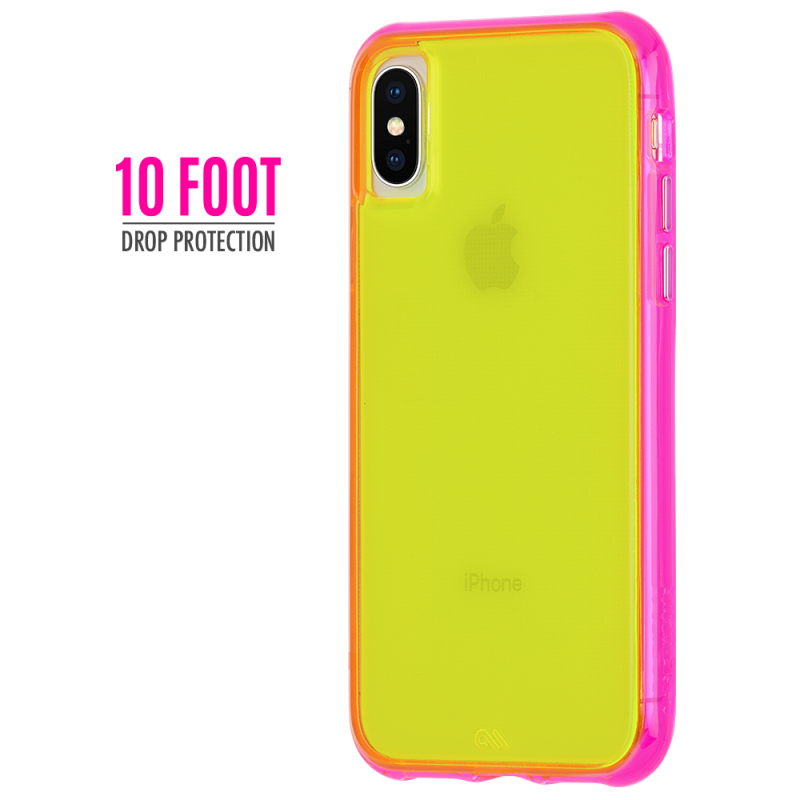 Casemate - iPhone XS Max Case Max Tough Neon 手機殼 (Green/Pink Neon黃色/螢光粉紅邊框)