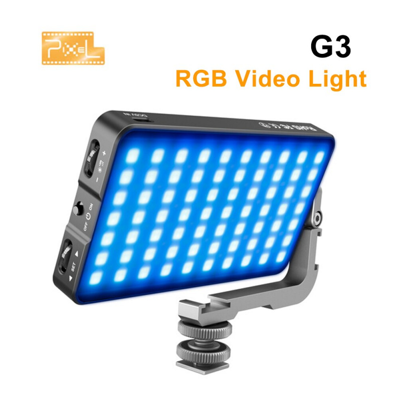 攝影燈光Pixel G3 RGB 視頻燈，帶集成傾斜支架攝影工作室 LED 照片填充照明，適用於 DSLR 單反相機直播