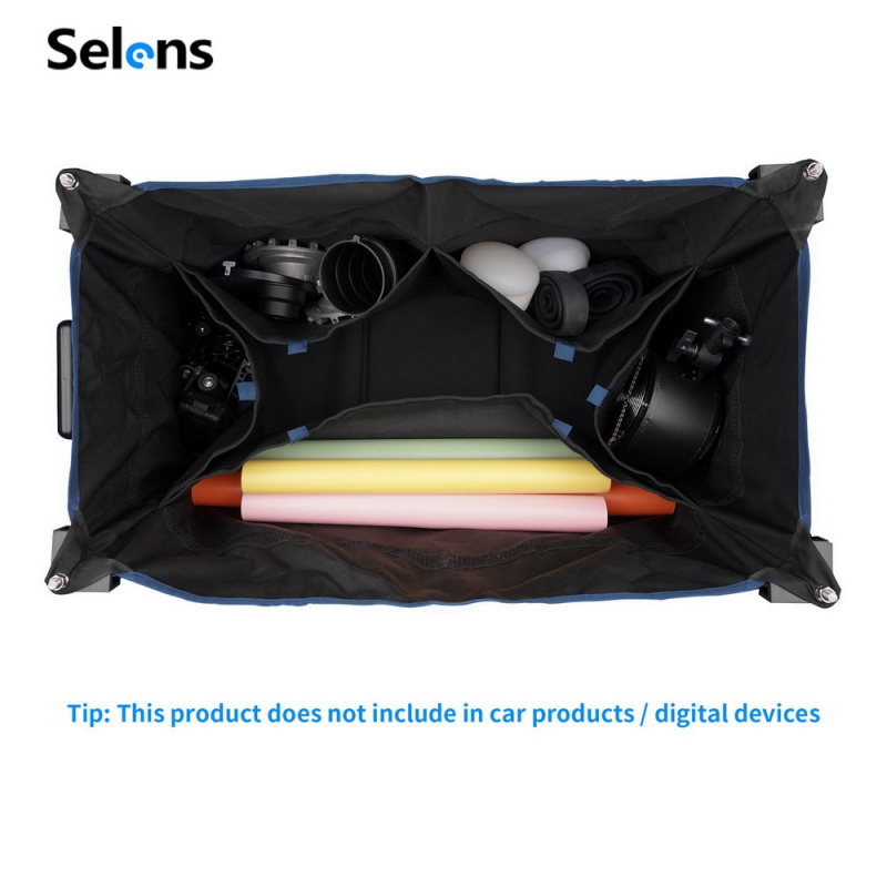 攝影戶外Selens 可折疊戶外工具車多功能儲物盒帶 360 度萬向輪照相館燈架攝影配件