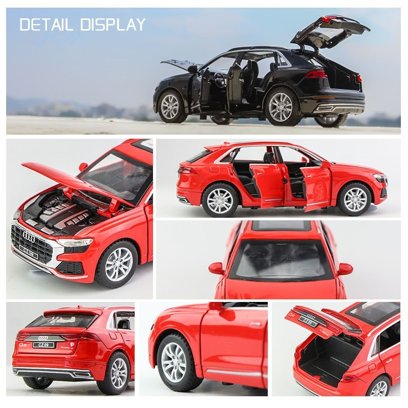 玩具車1 32奧迪Q8 SUV合金車模壓鑄金屬玩具車車模高仿真聲光收藏兒童玩具禮物