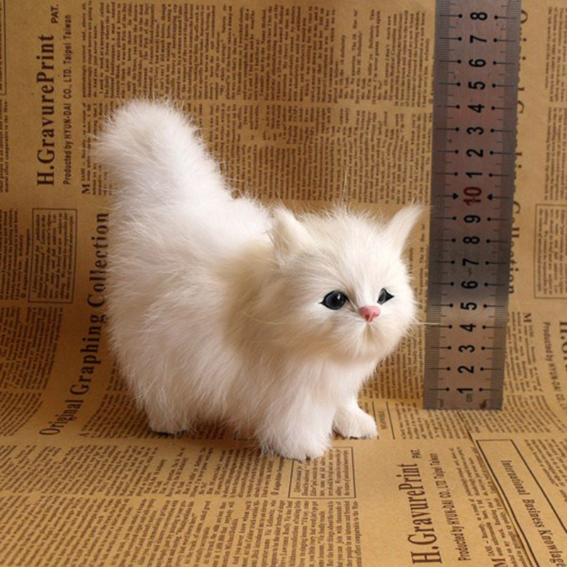 女孩玩具Home Ornements Gift For Girls Birthday Stuffed Real Life Cats Plush Toy Simulation American Shorthair Cute Cat