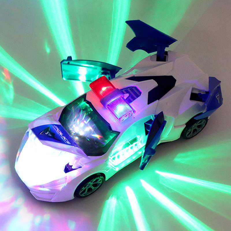 女孩玩具电动跳舞变形旋转万向警车玩具车男孩玩具小孩小孩女孩汽车圣诞生日礼物