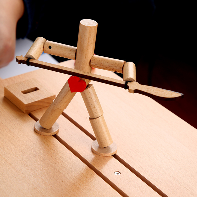 粘土玩具两人打架木制玩具男孩亲子互动桌面创意游戏儿童生日礼物