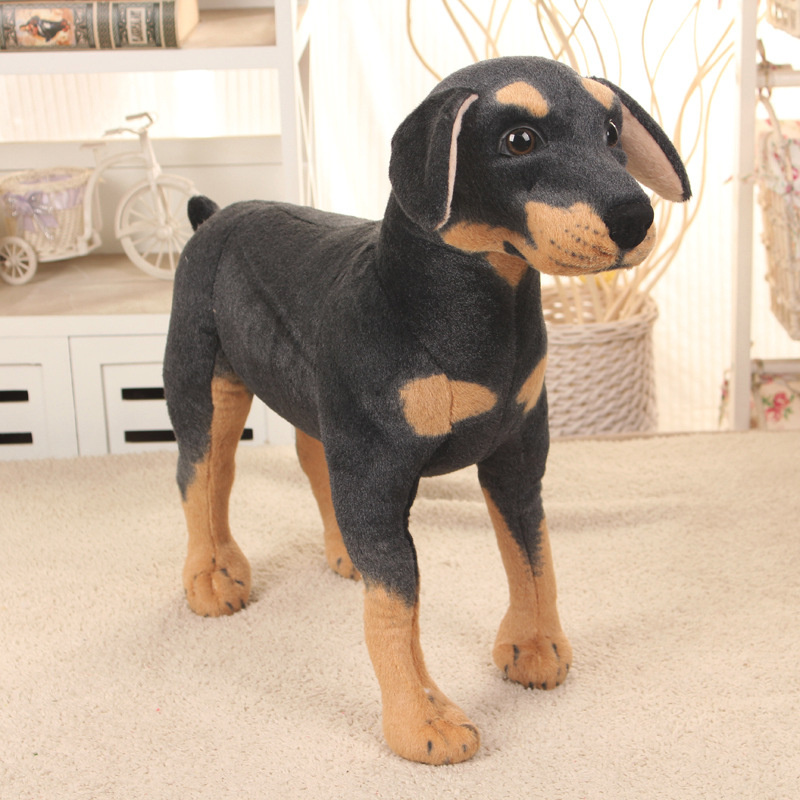仿真動物3D Simulation Standing Black Dog Plush Toy Stuffed Animals Toy Super Realistic Dog Toy Children Photography Props Birthday