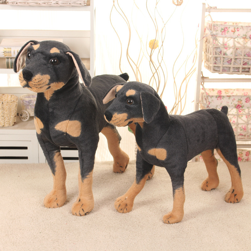 仿真動物3D Simulation Standing Black Dog Plush Toy Stuffed Animals Toy Super Realistic Dog Toy Children Photography Props Birthday