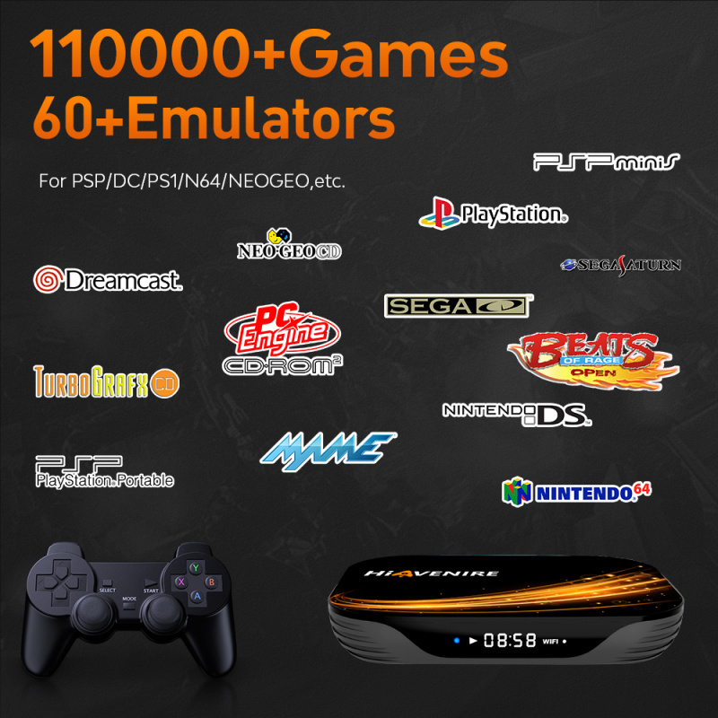 益智玩具超级控制台 X3 复古视频游戏控制台 Android 和游戏多合一内置 110000+ 游戏适用于 PS1 PSP N64 世嘉土星 MAME