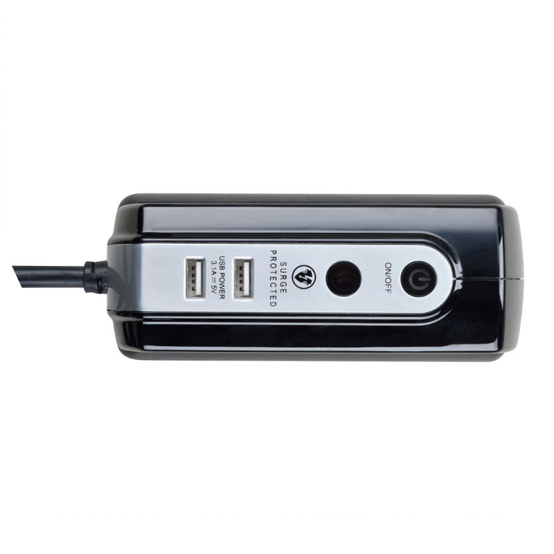 英國Masterplug - Compact 2位 USB 3.1A 及 4位X13A 2米防雷拖板 有電源指示燈 背靠背設計 慳位實用 亮麗黑色 SRGDSU42PB  Surge Protected 4 Sockets 2M Extension Leads