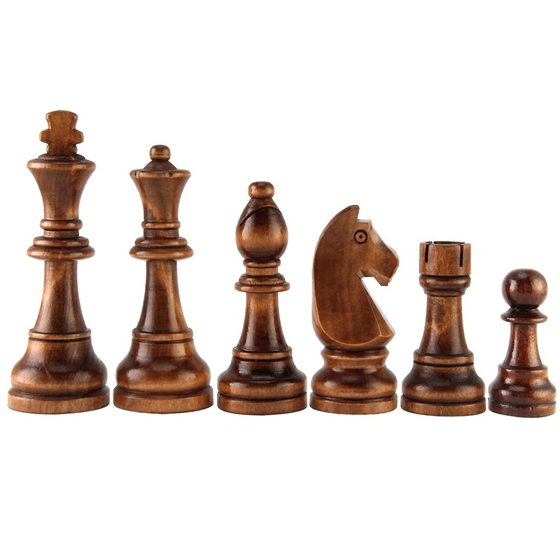 兒童棋32pcs Wooden Chess Pieces Complete Chessmen International Word Chess Set Chess Piece Entertainment Accessories