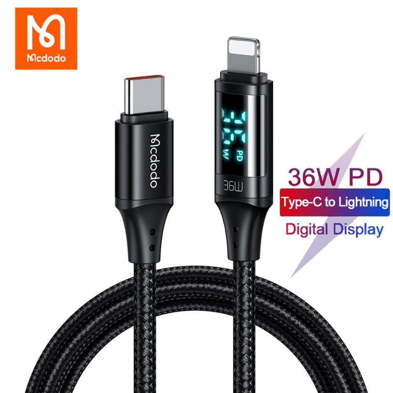 手機充電線Mcdodo 36W PD USB C Micro Cable Fast Charging Type C Cable for iPhone 13 12 11 Pro Max XR X iPad Digital